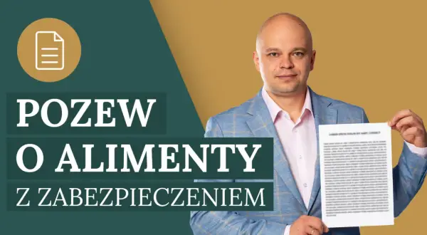 Mężczyzna prezentuje dokument "Pozew o alimenty z zabezpieczeniem". Dowiedz się, ile kosztuje napisanie pozwu o alimenty.