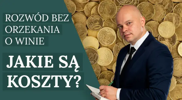 Rozwód bez orzekania o winie: jakie są koszty? Mężczyzna w garniturze analizuje rachunki na tle monet.